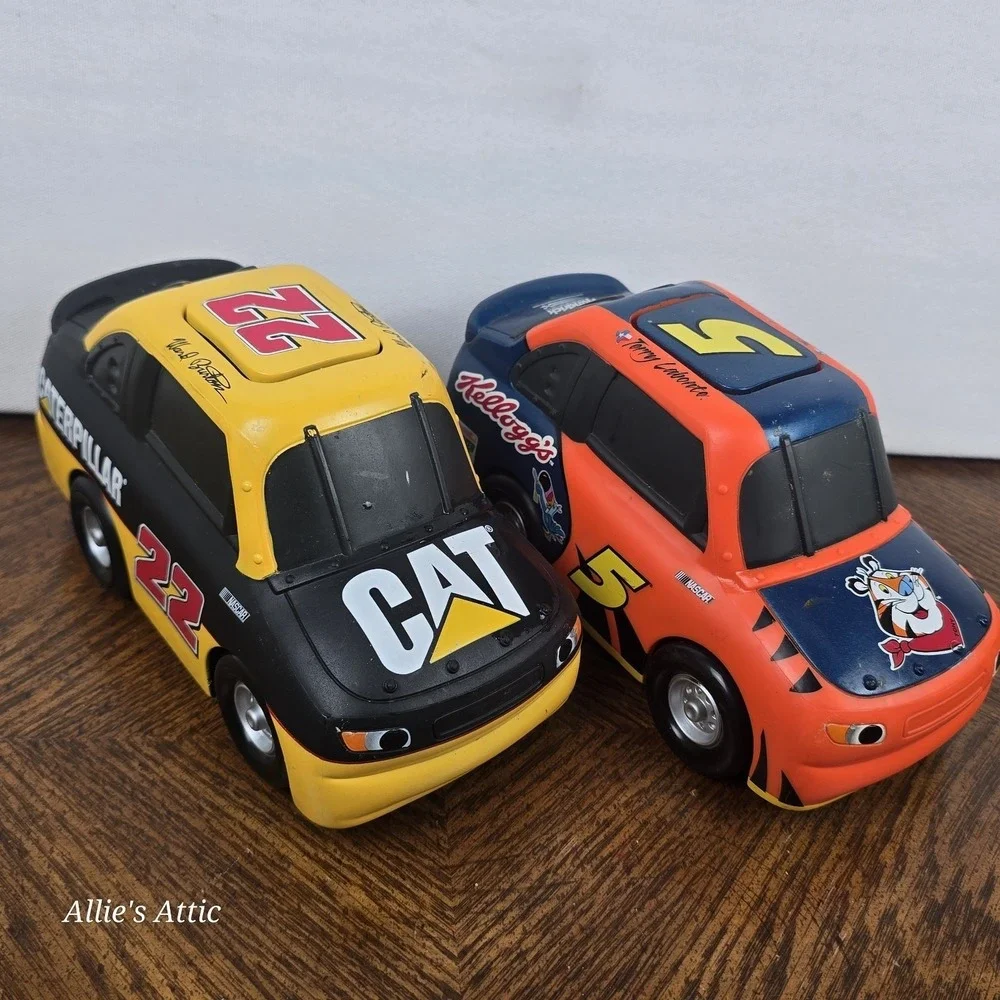 1998 Little Racers Push & Go Button Toy Racecars Baby Toddler John Deer NASCAR